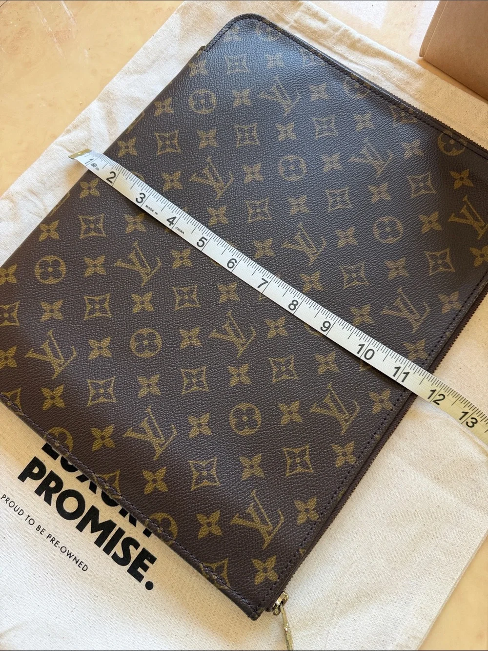 Louis Vuitton Monogram Canvas Laptop Sleeve - Brown & Gold